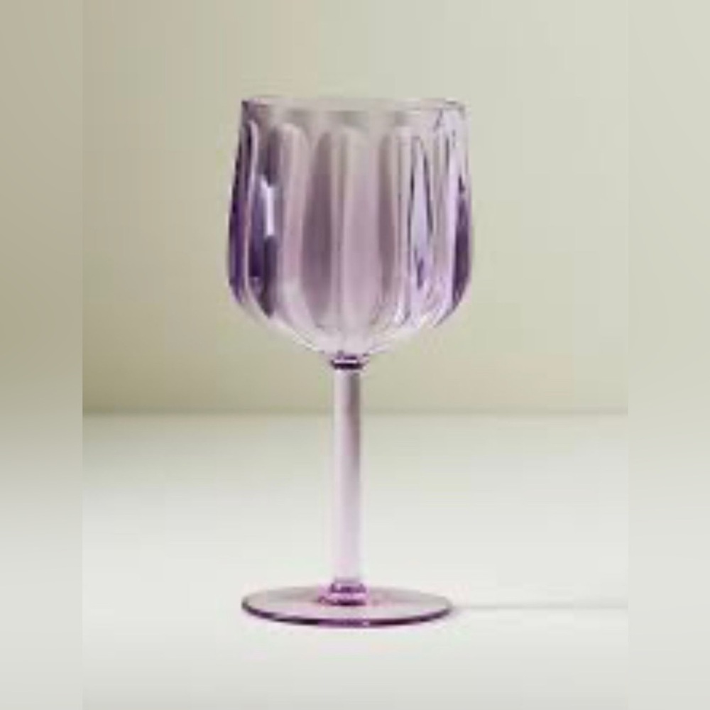 Anthropologie Lucia Acrylic Wine Glasses,Purple, Set of 2 NWT - Picture 2 of 3